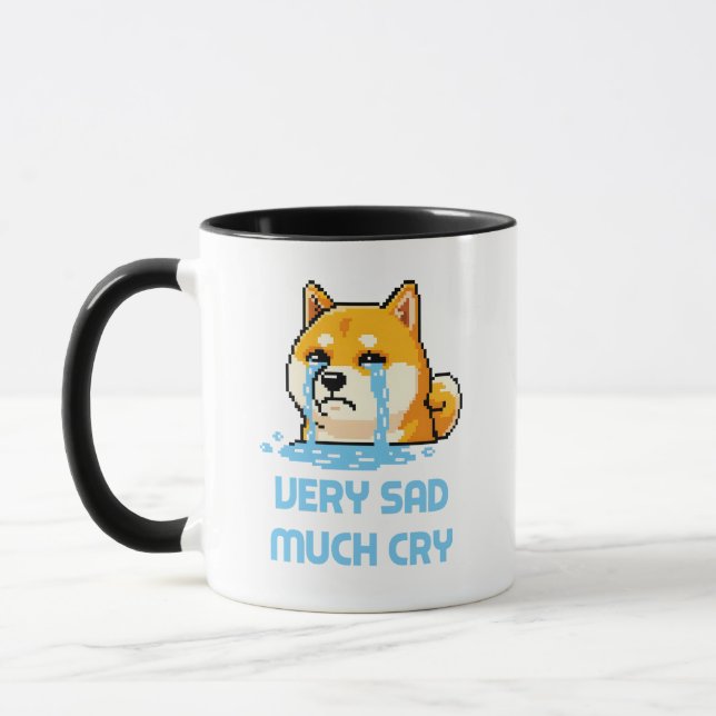 Rolig pixelart Shiba Inu hund meme Mugg (Vänster)
