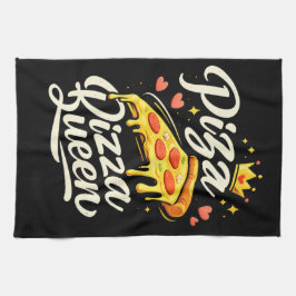 Rolig Pizza Drottning Matlagning för Kvinnor Söt P Kökshandduk