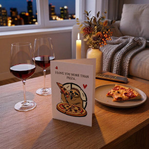 Rolig Pizza Kärlek Alla Hjärtans Dag Kort