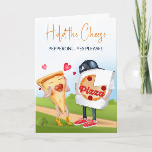 Rolig Pizza Kärlekskort Kort