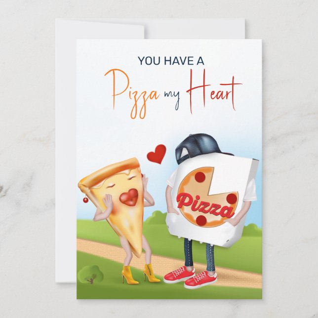 Rolig Pizza Kärlekskort Kort (Framsida)