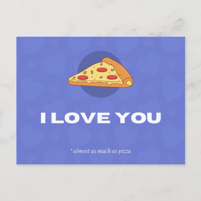 Rolig Pizza Postkort med Jag älskar dig Vykort (Framsida)