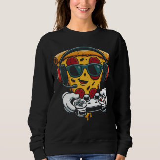 Rolig Pizza Roligt Videospelare Snabbmat Matälskar T Shirt
