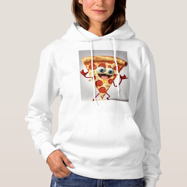 Rolig Pizza Slice T-Shirt - Söt Antropomorfisk (Framsida)