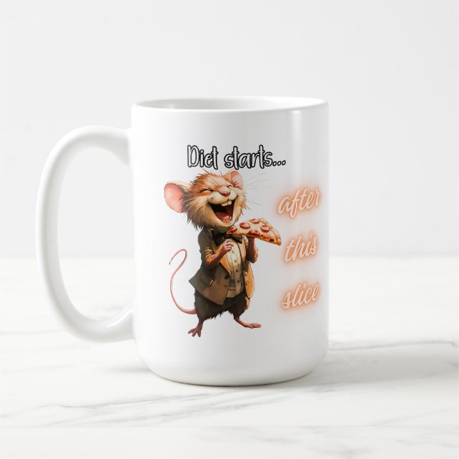 Rolig Pizzadiet Musdesign Kaffemugg (Vänster)