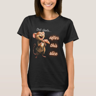 Rolig Pizzadiet Musdesign T Shirt