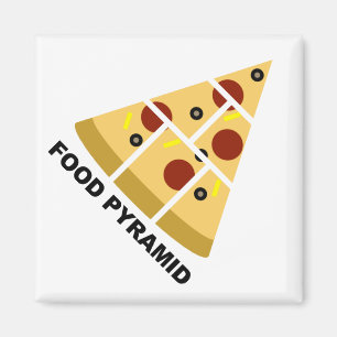Rolig Pizzamat Pyramid Kylskåpsmagnet