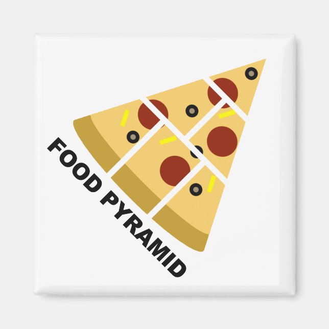 Rolig Pizzamat Pyramid Kylskåpsmagnet (Framsidan)