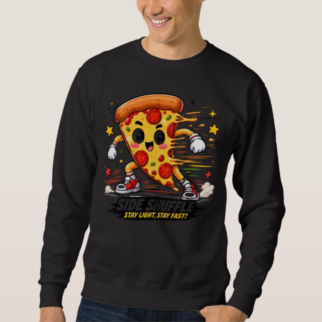 Rolig Pizzasida Shuffle Träningsfigur Tecknad Mask Lång Ärmad Tröja (Framsida)