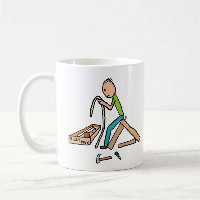 Rolig Platt Packning Självmontering Kaffemugg (Vänster)