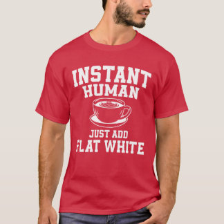 Rolig platt vit morgonkaffe retro t shirt