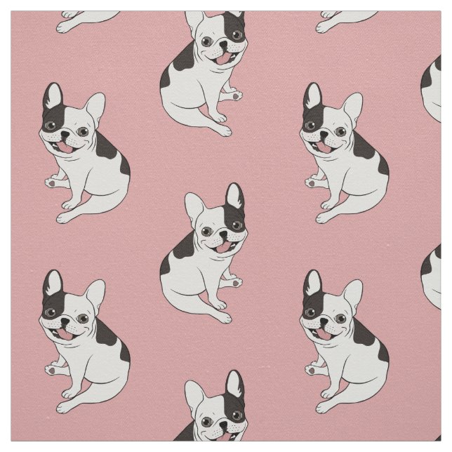 Rolig playtime för singeln hooded pied Frenchie Tyg (Provkarta)