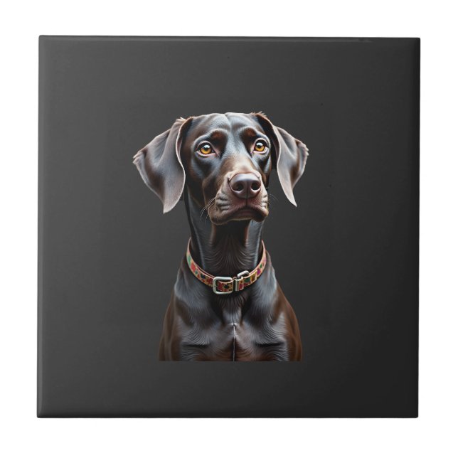 Rolig Pointer-tröja Pointer Mamma Pappa Hundälskar Kakelplatta (Framsidan)