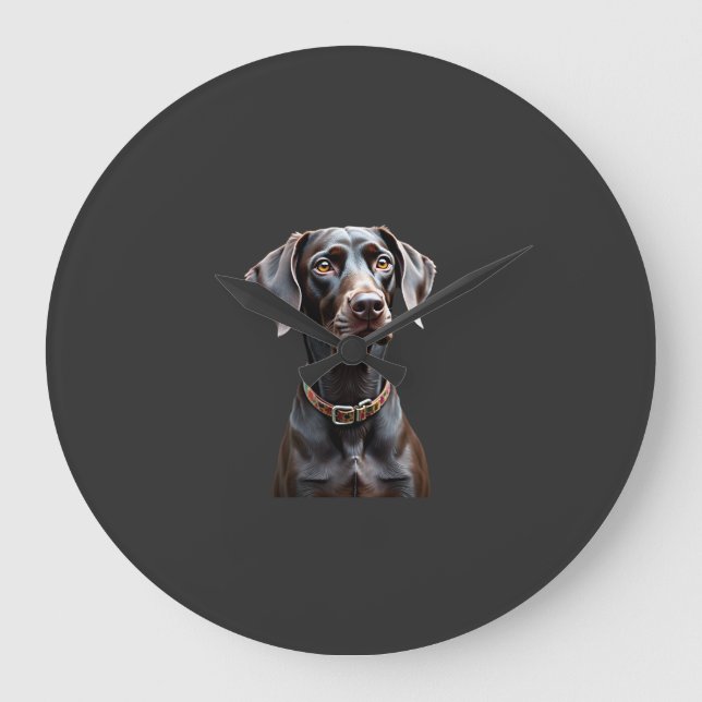 Rolig Pointer Tröja Pointer Mamma Pappa Hundälskar Stor Klocka (Framsida)