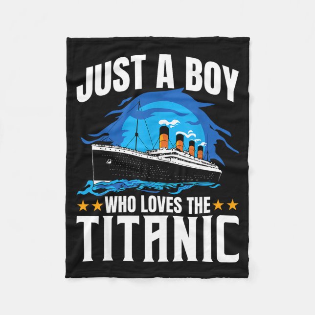 Rolig Pojke Älskar Titanic Fleecefilt (Framsidan)