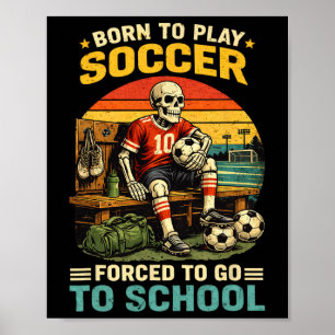 Rolig Pojke Fotbollsspelare Tröja Spelar Fotboll Poster