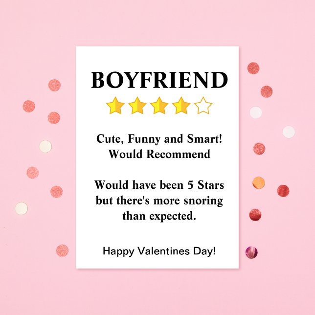 Rolig pojkvän Valentine's skojare för snarkning Kort (Skapare uppladdad)