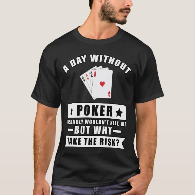 Rolig Pokerdesign T Shirt (Framsida)