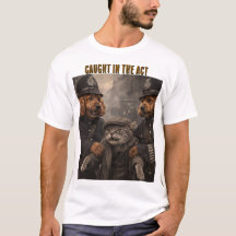 Rolig Polis Hund T-Shirt Tappad På Bar gärning Hus