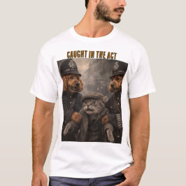 Rolig Polis Hund T-Shirt Tappad På Bar gärning Hus