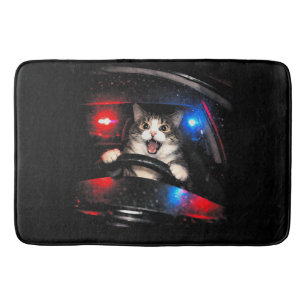 Rolig Polis Katt Kör Bil Vintage Katt Meme Badrumsmatta