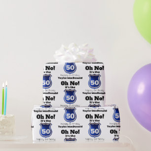 Rolig Polisemblem för 50-årsdag Presentpapper