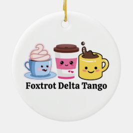 Rolig politisk feminist Kaffeälskare Anti Trump Julgransprydnad Keramik
