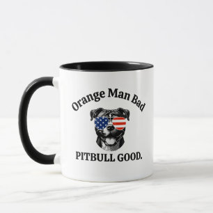 Rolig politisk hundmamma Anti Trump Pitbull Pappa Mugg