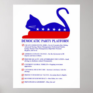 Rolig politisk katt för Democatic partyplattform Poster