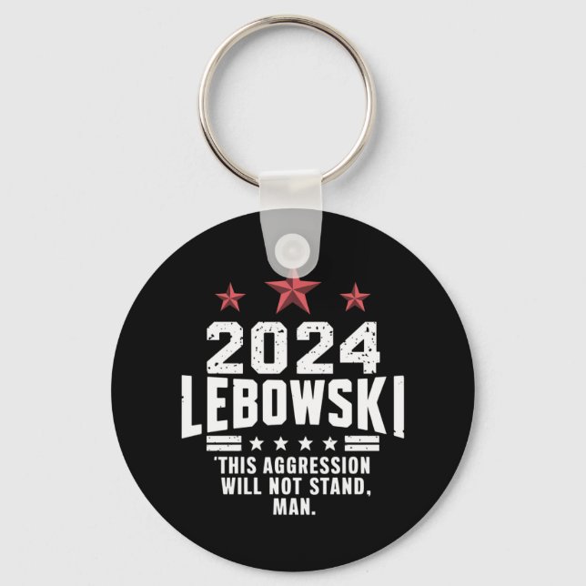 Rolig Politisk Lebowski Val Rösta 2024 Nyckelring (Framsida)