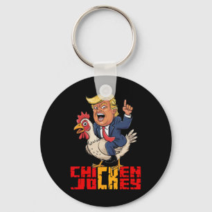 Rolig politisk meme om kycklingjockey Trump Nyckelring