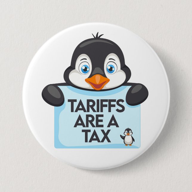 Rolig politisk meme pingvin tariff knapp (Framsida)