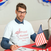 Rolig politisk parodi Rosa Flamingo-fest
