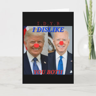 Rolig politisk Trump Biden Clown Design Kort