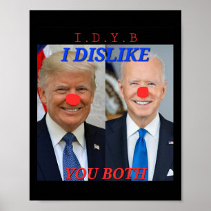 Rolig politisk Trump Biden Clown Design  Poster