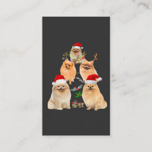 Rolig Pomeranian Julgran Dekoration Ornament Kos Visitkort
