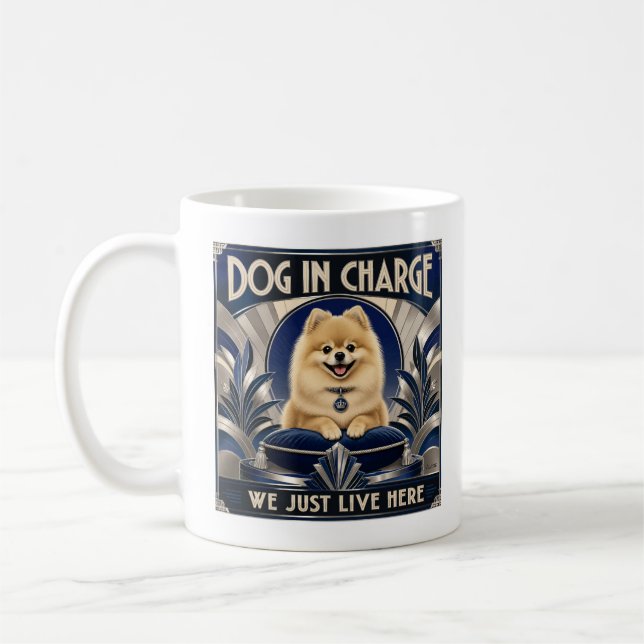 Rolig Pomeranian Kör Huset Kaffe Kopp - Mugg  (Vänster)
