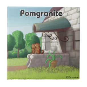 Rolig Pomeranian På Granit (Pomegranit) Kakelplatta