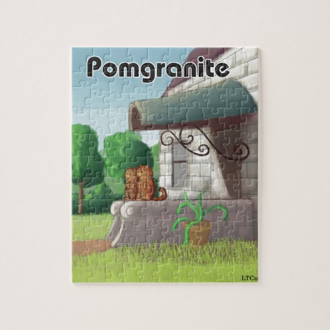Rolig Pomeranian På Granit (Pomegranit) Pussel (Vertikal)