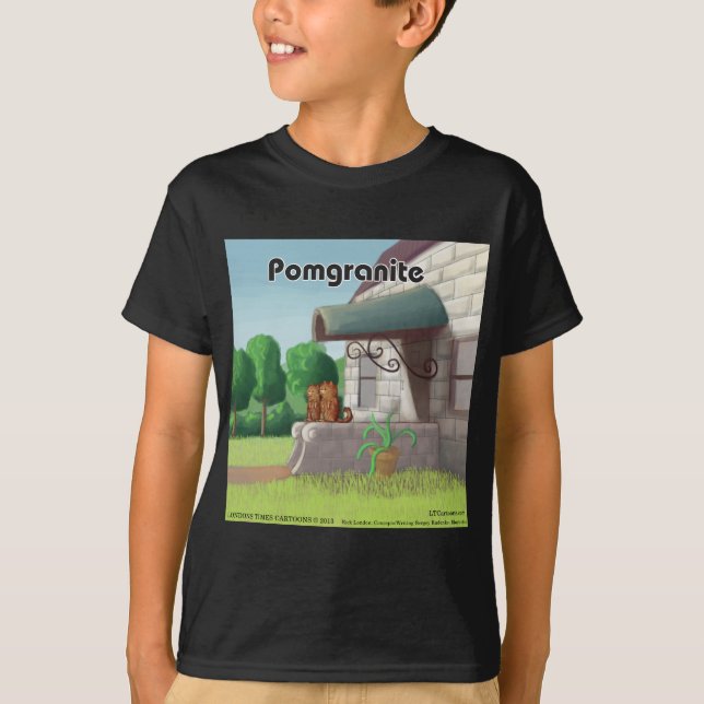 Rolig Pomeranian På Granit (Pomegranit) Tee (Framsida)