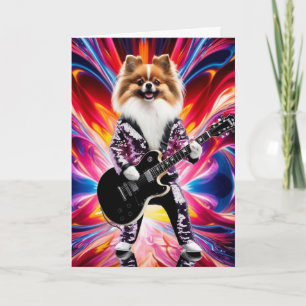 Rolig Pomeranian Rockstjärna Kort