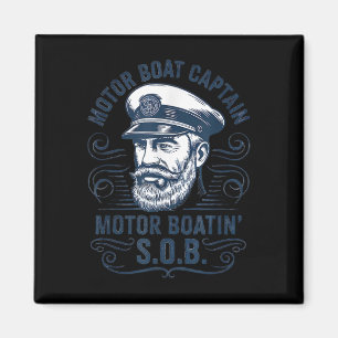 Rolig Pontonbåt Kapten Pappa Motorbåt Kapten Magnet