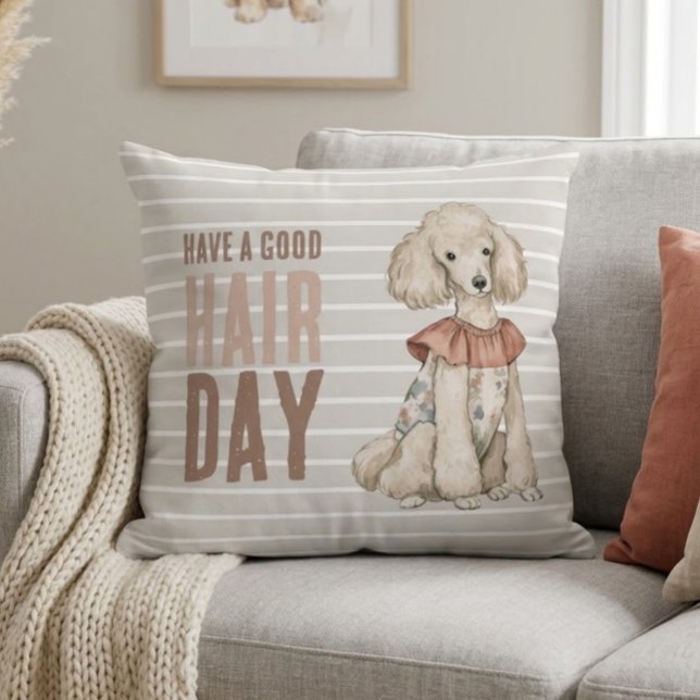 Rolig Poodle Doodle Hund Lyxig Kudde (Skapare uppladdad)
