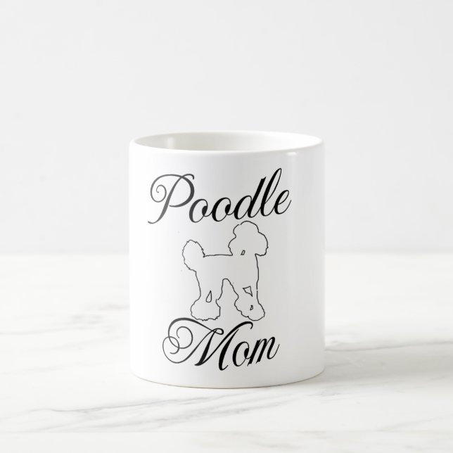 Rolig Poodle-Mamma linjekonst Mugg  (Center)