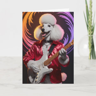 Rolig Poodle Rockstjärna Kort