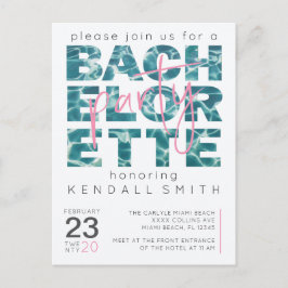 Rolig pool och tropisk tema möhippa vykort