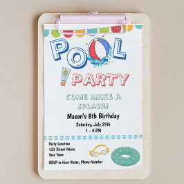 Rolig poolparty inbjudan