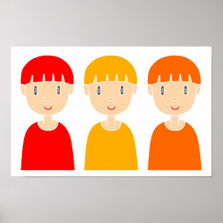 Rolig, pop-inspirerad barnillustration. poster