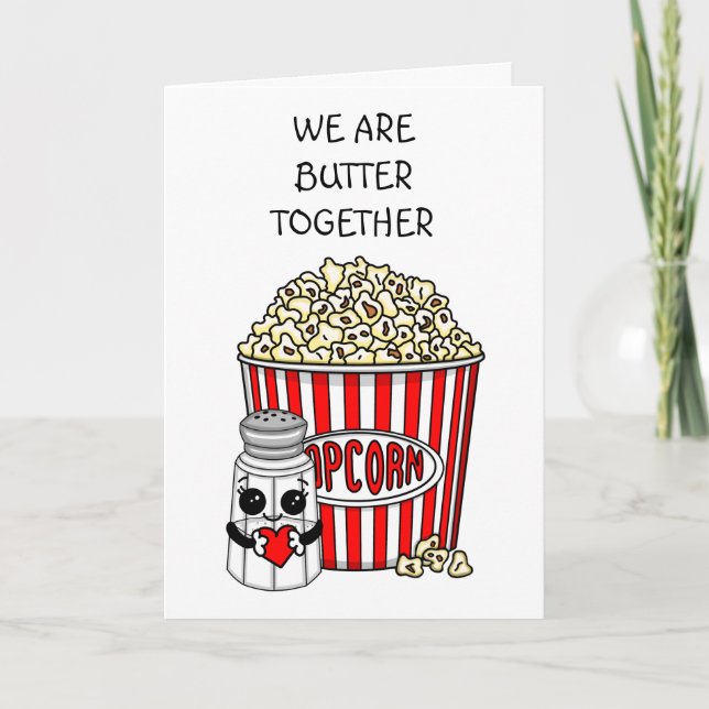 Rolig Popcornskämt | Alla hjärtans dag Kort (Framsida)