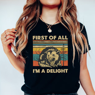 Rolig Possum Retro Skog; ”Jag är en förtjusning” S T Shirt